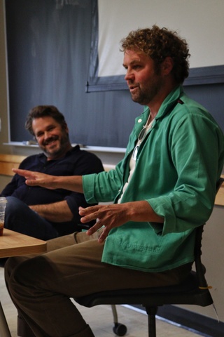 Professor Dean Bakopoulos and guest Brooks Wheelan