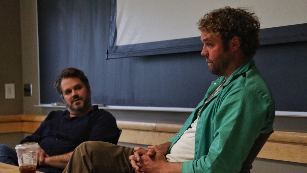 Brooks Wheelan talking to students 